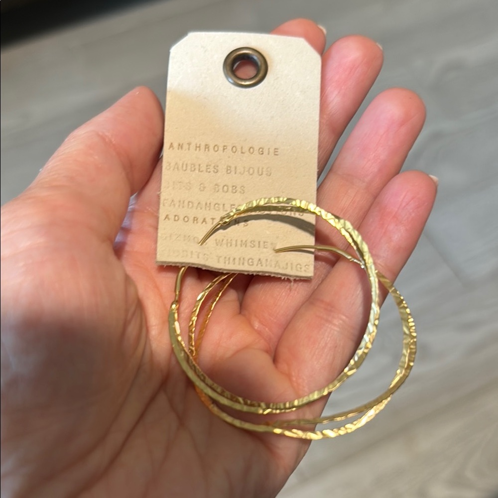 Anthropologie Gold Hoop Earrings